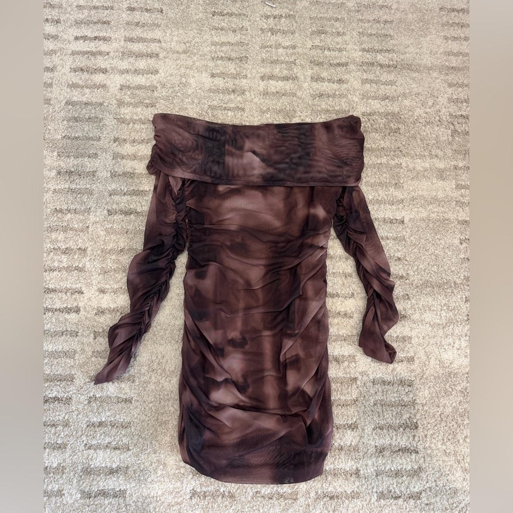 Princess Polly Brown Off-Shoulder Mini Dress